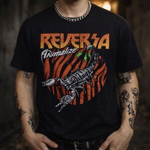 Reversa Black Animalize Scorpion Graphic Tee Goth Grunge Unisex L